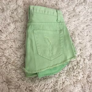 Neon green shorts